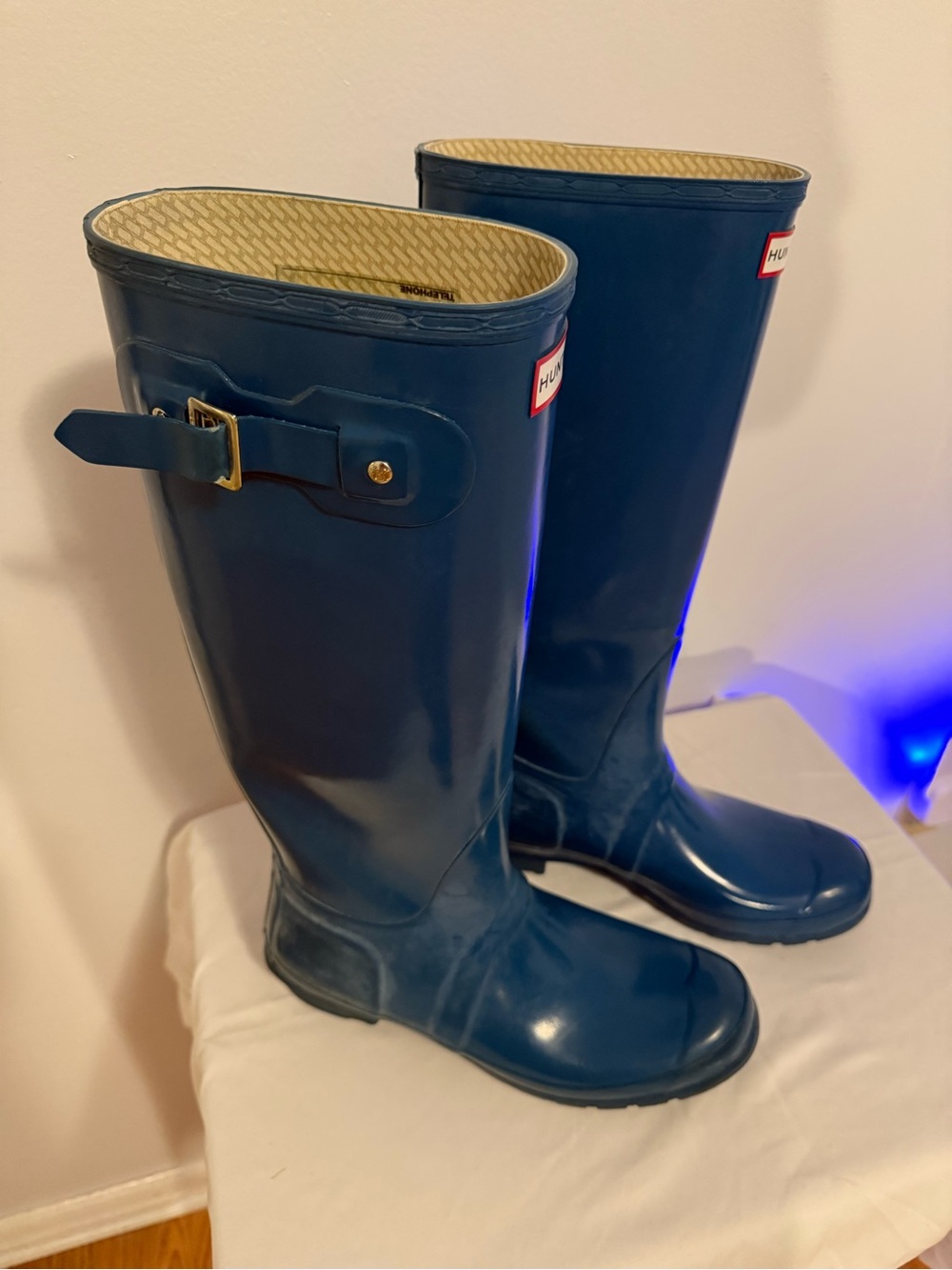 Hunter Navy Blue Women's Tall Rain Boots